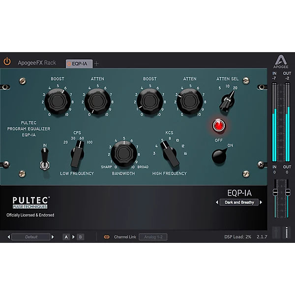 Apogee FX Rack Pultec EQP-1A Program EQ Plug-in Wavy Pro Audio