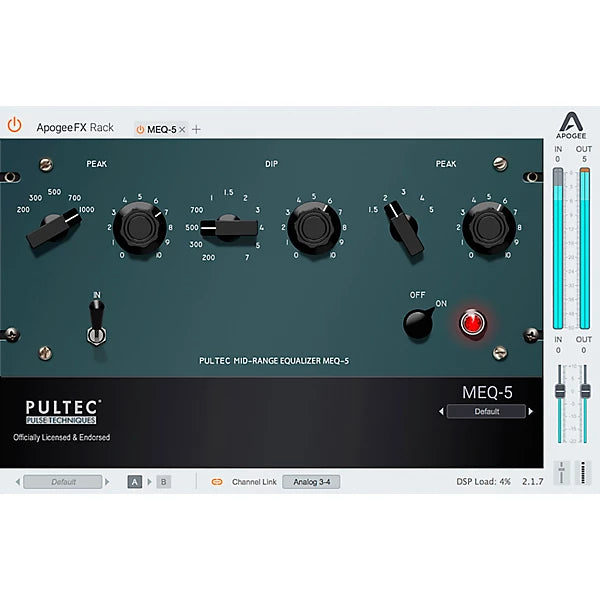 Apogee Pultec MEQ-5 Mid-Range EQ Plug-in Wavy Pro Audio