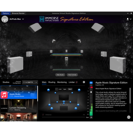 Immerse Virtual Studio Signature Edition Apple Music Mixing Plug-in
