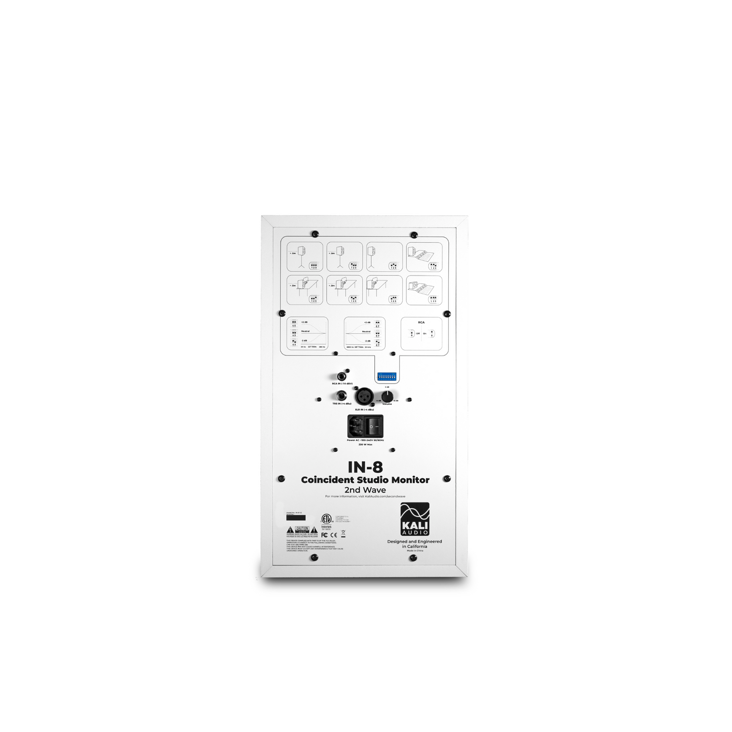 Kali Audio IN-8 V2 8-inch Powered Studio Monitor - White Wavy Pro Audio