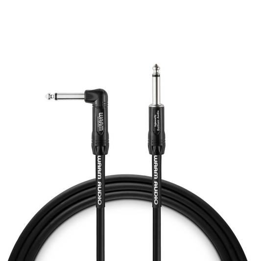 Warm Audio Pro-TS-1RT-20' Pro Silver Straight to Right Angle Instrument Cable - 20-foot