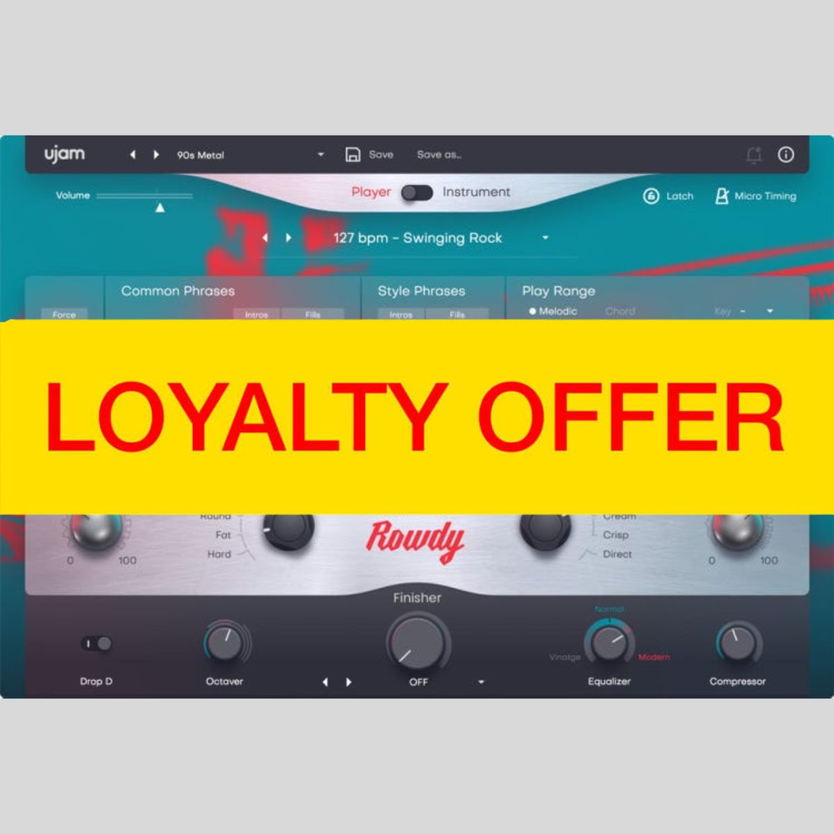 UJAM ROWDY 2 Loyalty Offer Audio Plug-in Audio Plug-in Audio Plug-in