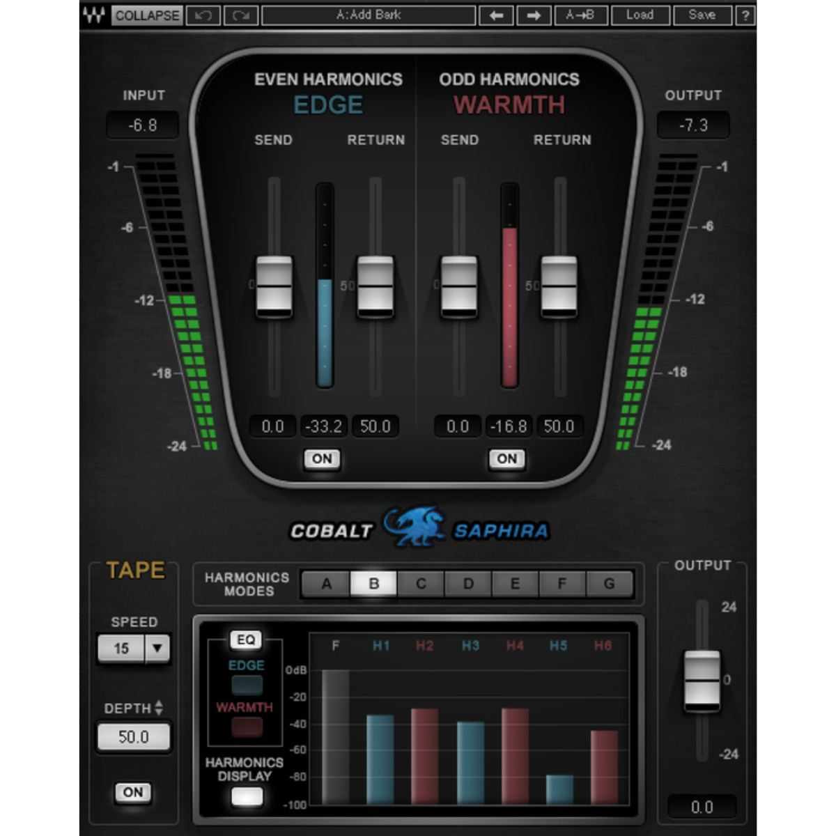 Waves Cobalt Saphira Harmonic Shaper Plug-in Wavy Pro Audio