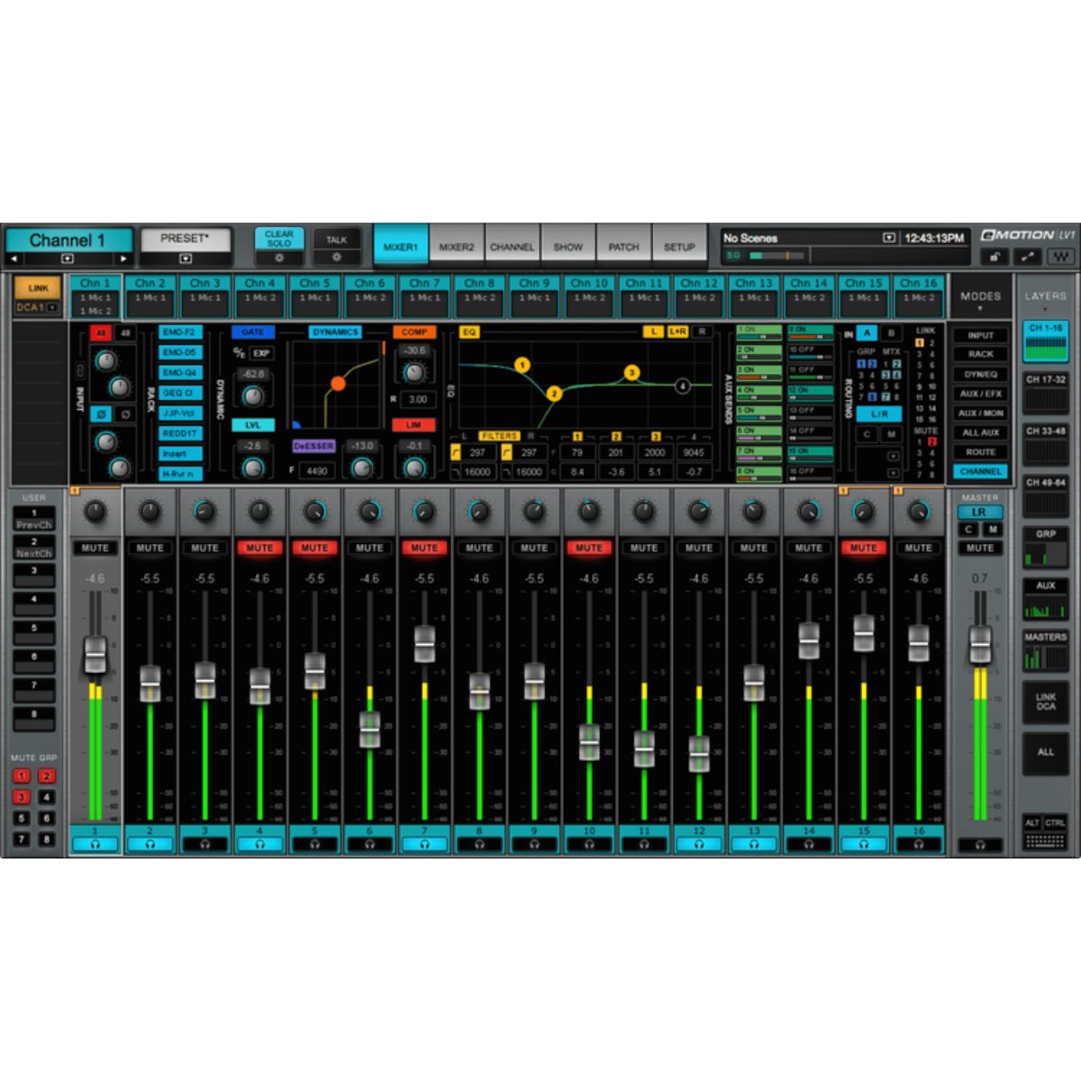 Waves eMotion LV1 64 Stereo Channel Live Mixing Software