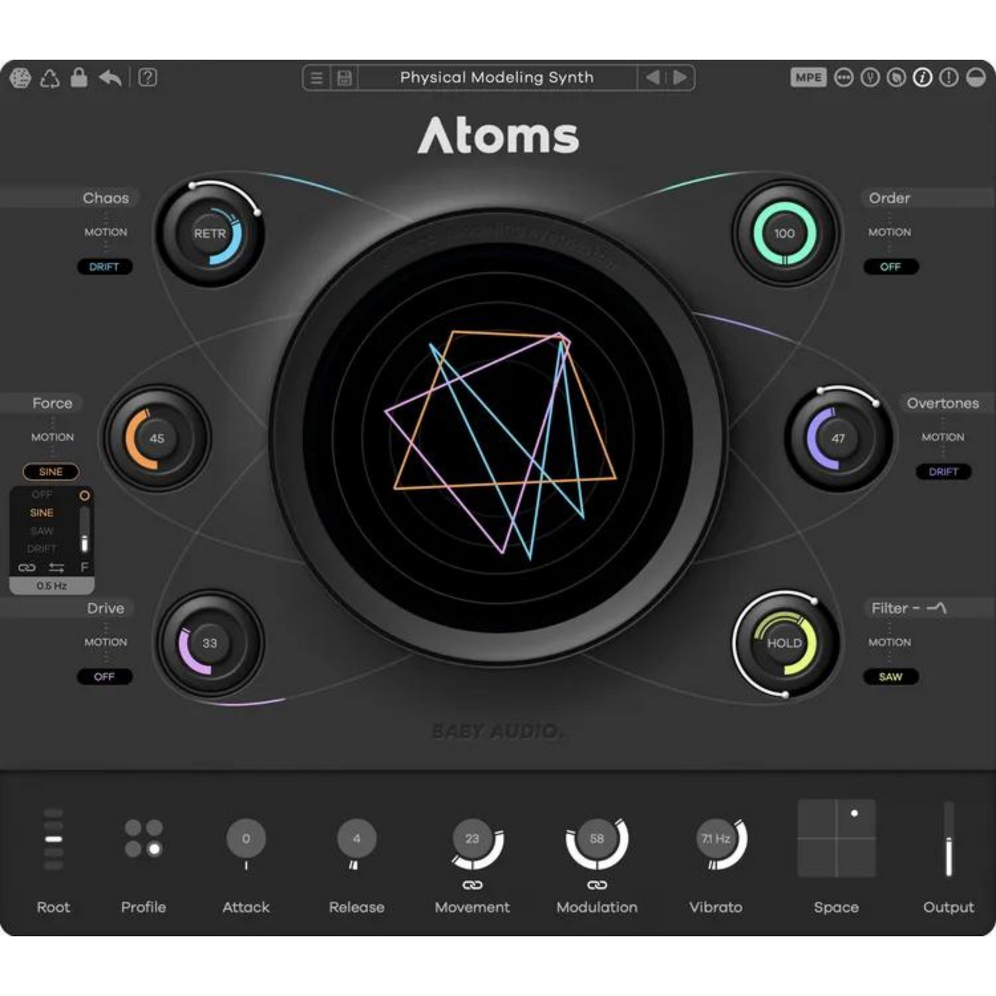 Baby Audio Atoms Physical Modeling Synthesizer Plug-in Wavy Pro Audio