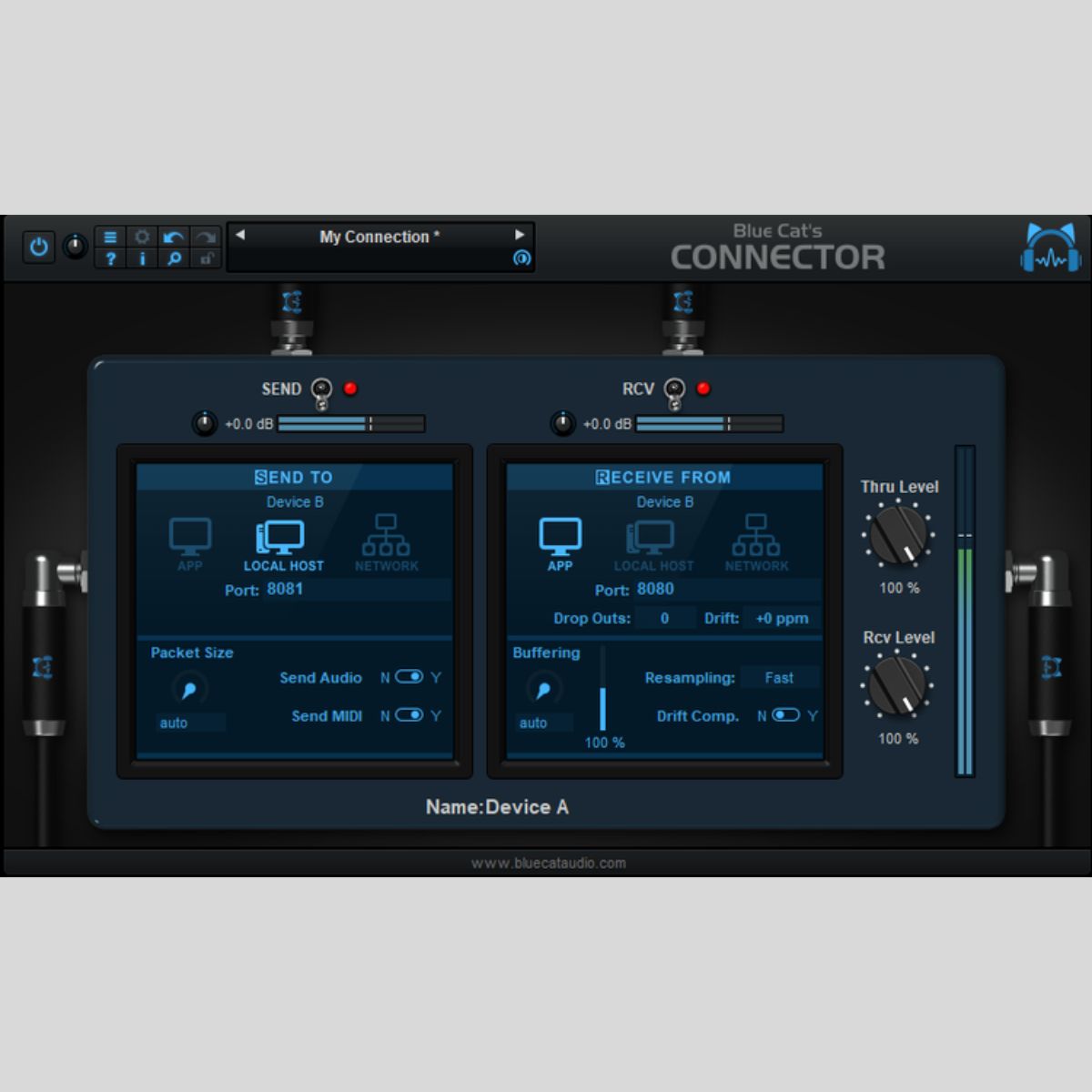 Blue Cat Audio Connector Network Audio and MIDI Plug-in