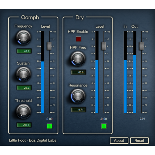 Boz Digital Labs Little Foot Drum Processing Plug-in Wavy Pro Audio