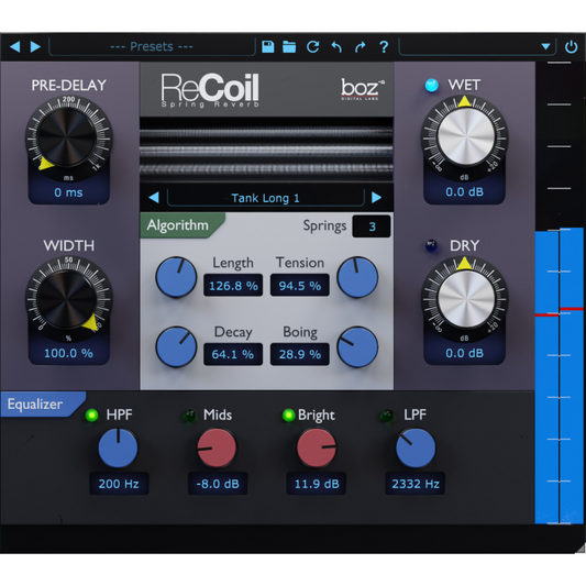 Boz Digital Labs ReCoil Spring Reverb Plug-in Wavy Pro Audio
