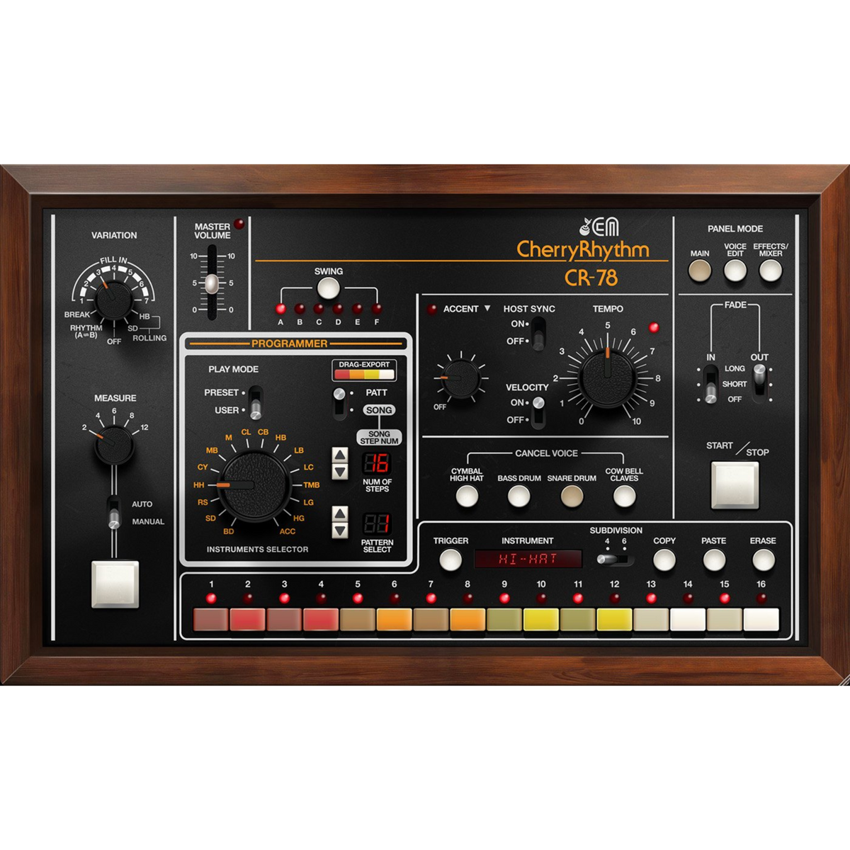 Cherry Audio CR-78 Drum Machine Virtual Instrument Software – Wavy Pro ...