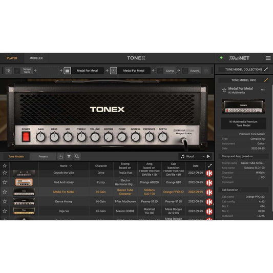 IK Multimedia Amplitube TONEX SE AI Machine Modeled Tone Creator Plug-in