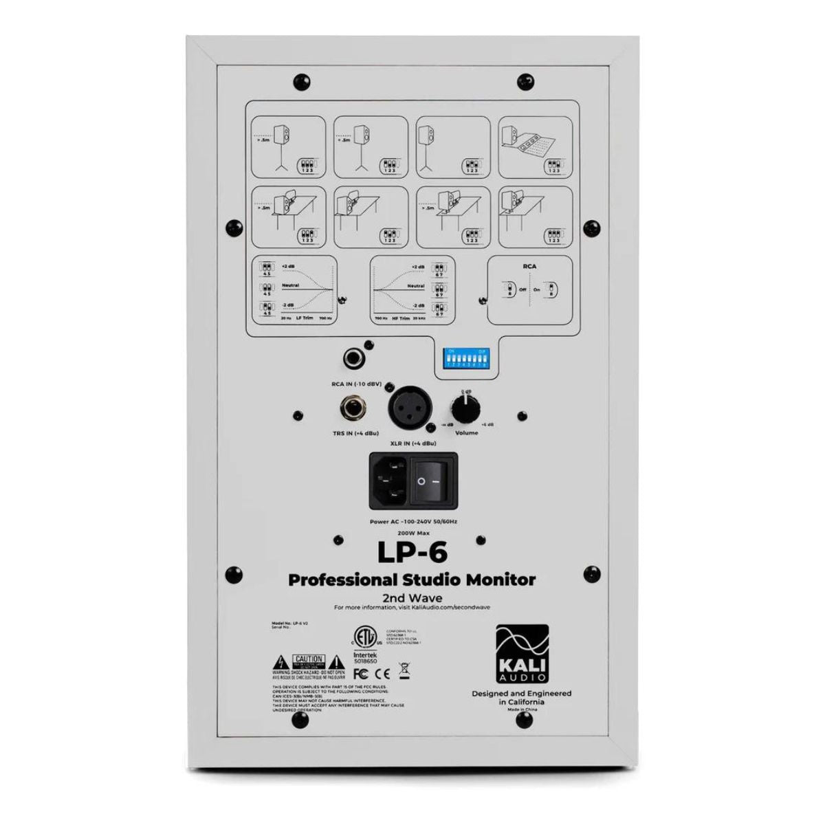 Kali Audio LP-6 V2 6.5-inch Powered Studio Monitor - White Wavy Pro Audio