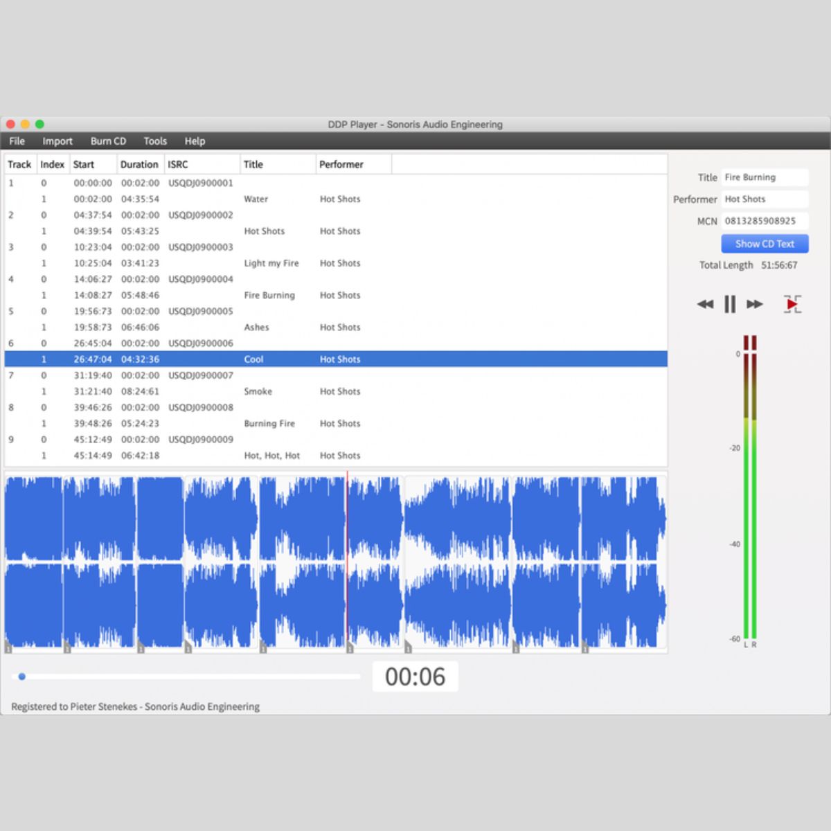 Sonoris DDP Player Audio Plug-in