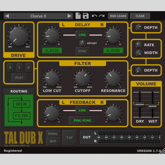 TAL SOFTWARE TAL Dub-X Delay Plug-in
