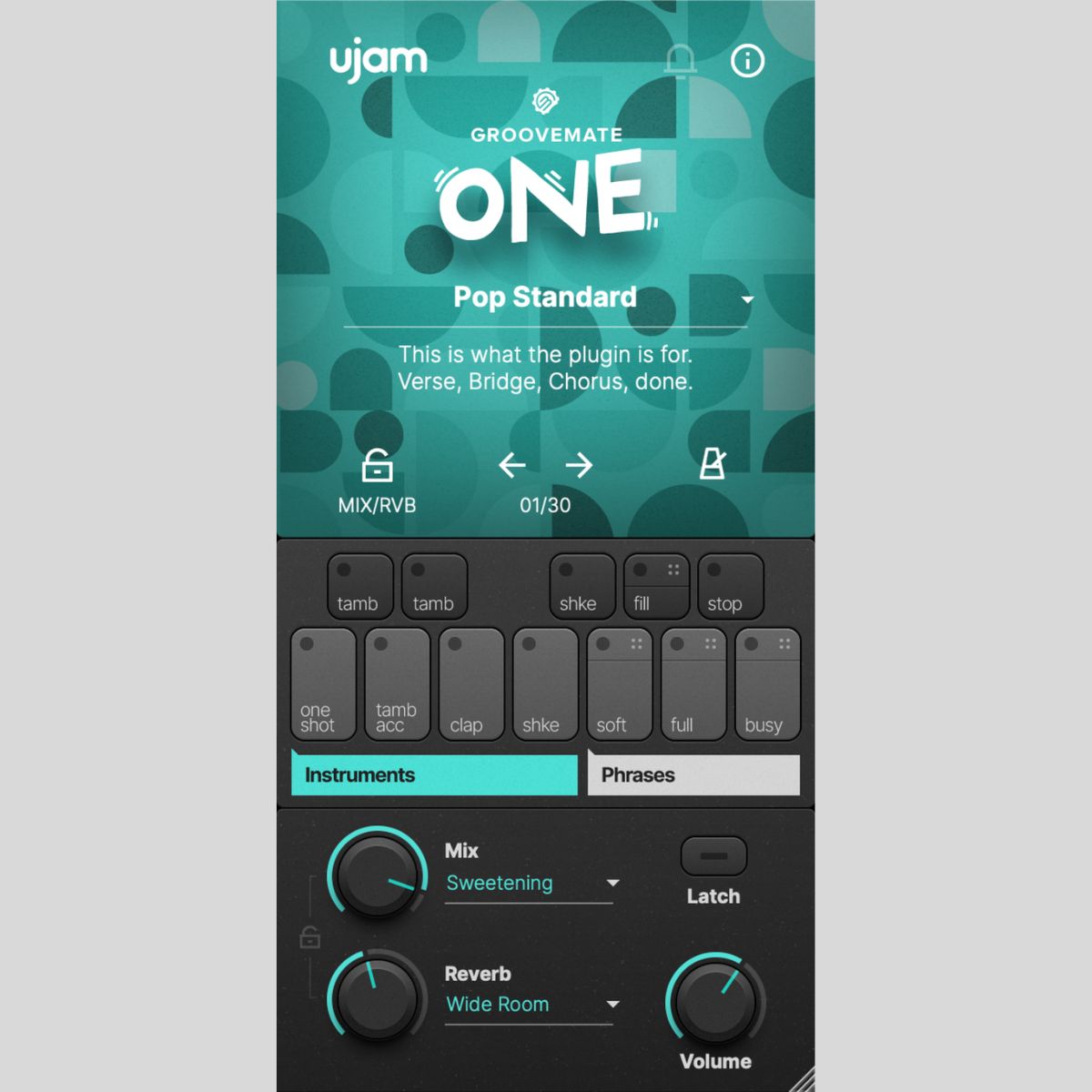 UJAM Groovemate ONE Audio Plug-in Audio Plug-in Audio Plug-in