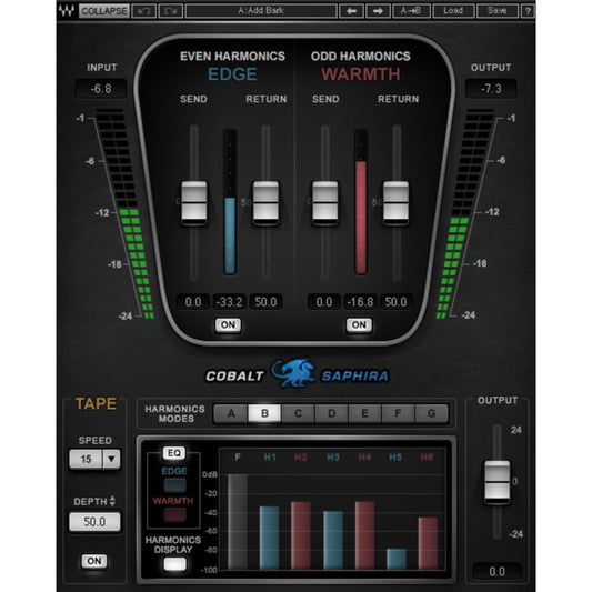 Waves Cobalt Saphira Harmonic Shaper Plug-in Wavy Pro Audio