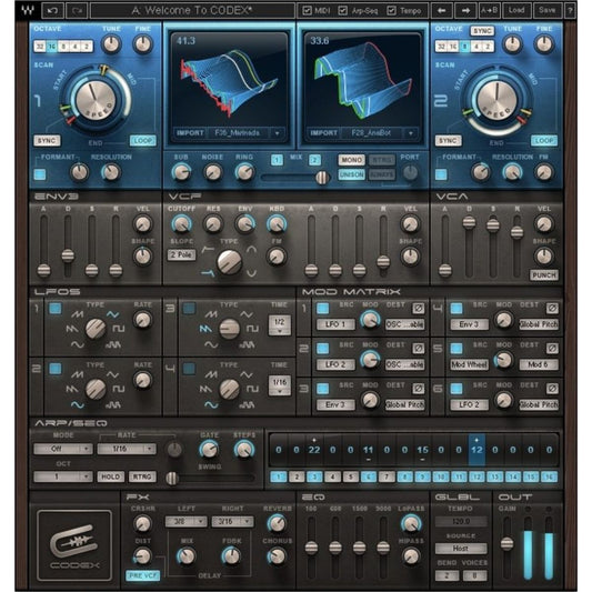 Waves Codex Wavetable Synthesizer Software Plug-in Wavy Pro Audio