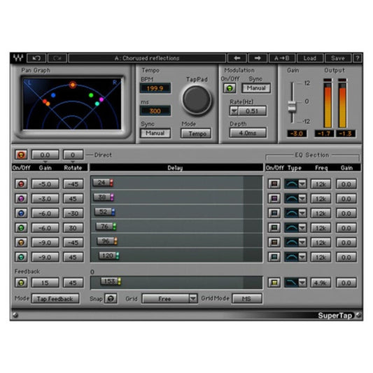 Waves SuperTap Multi-tap Delay Plug-in Wavy Pro Audio