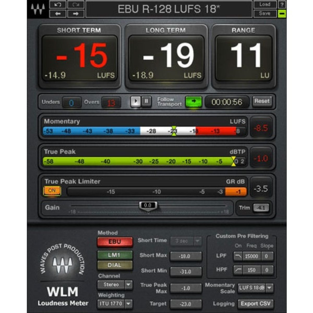 Waves WLM Plus Loudness Meter Plug-in Wavy Pro Audio