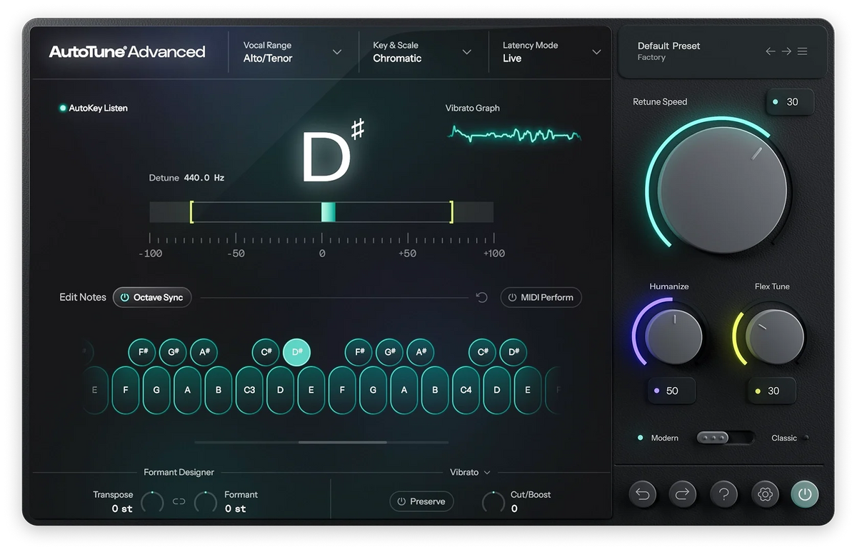 AutoTune Advanced plugin interface